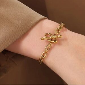Elegant 18k Gold Plated Stainless Steel Chain Bracelet